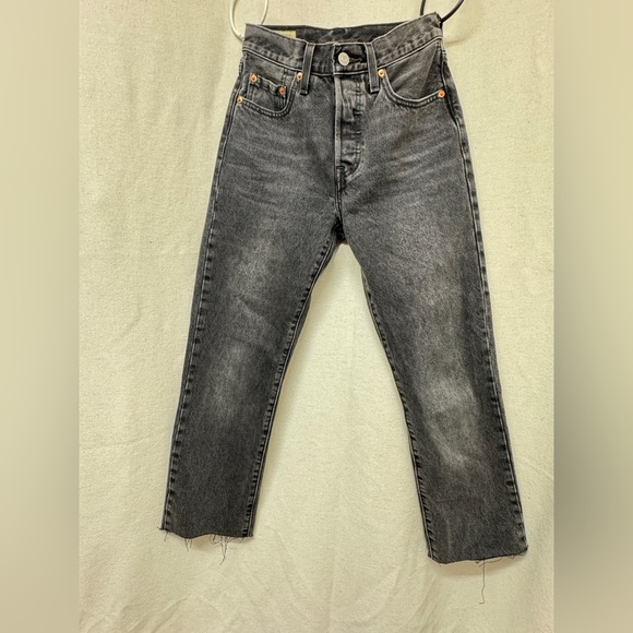 Levi’s 501 Jeans Button Fly Black Size 24 - Picture 1 of 7